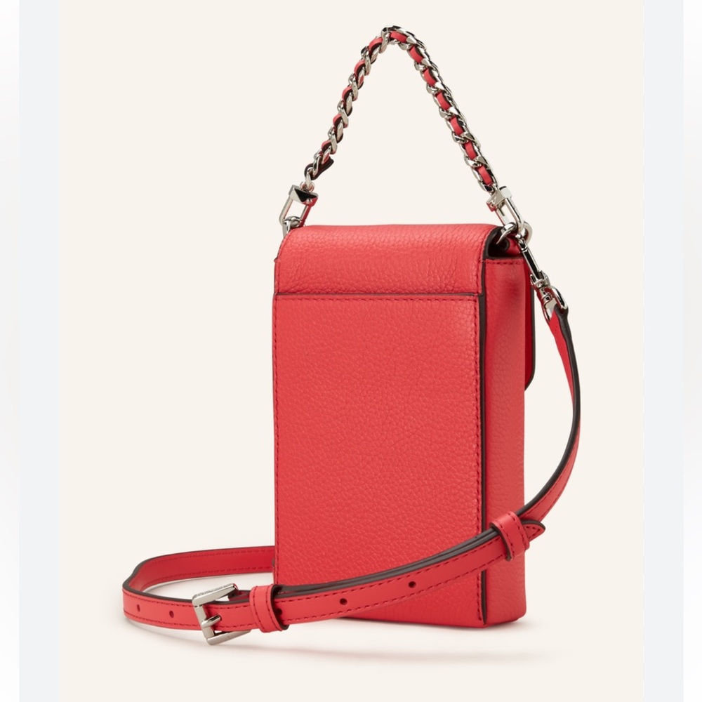 NEW MICHAEL KORS Jet Set SMALL NS PHONE CHAIN CROSSBODY SHOULDER Bag, Geranium - Picture 8 of 15